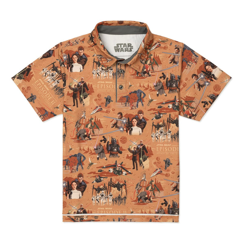RSVLTS This Slumber Party's Over Youth All-Day Polo in Orange — front view