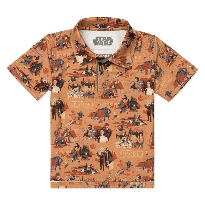 RSVLTS This Slumber Party's Over Preschool All-Day Polo in Orange — front view