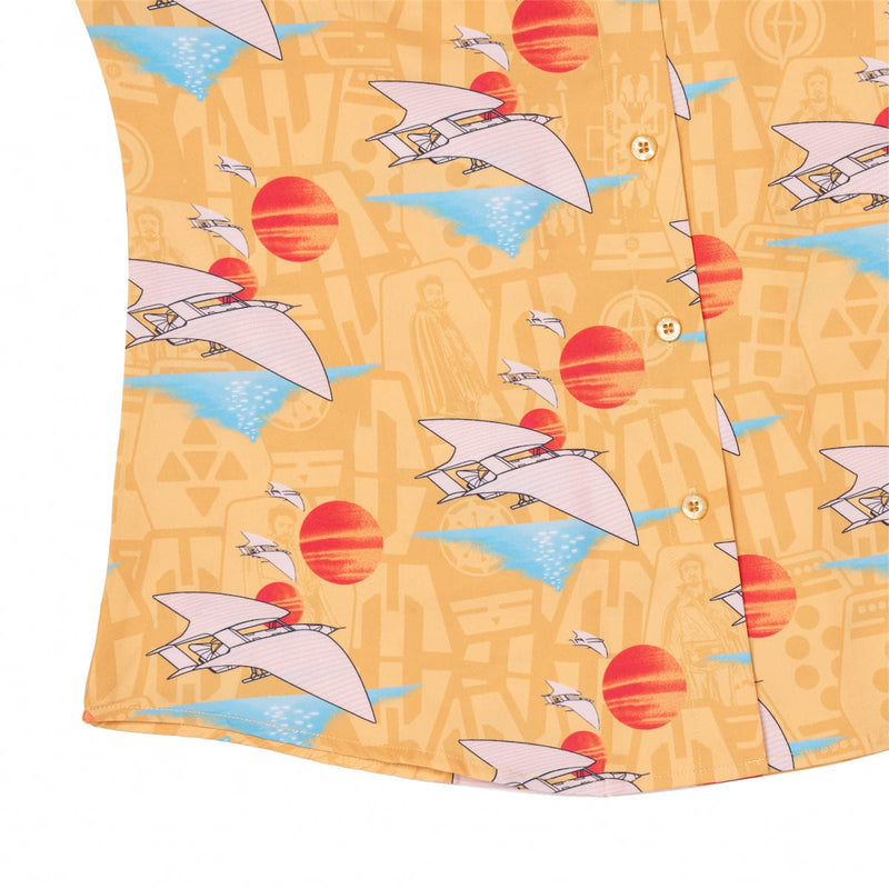 RSVLTS Lando's Gamble Women's KUNUFLEX Short Sleeve Shirt in Orange — detail 7