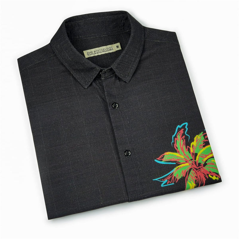 RSVLTS Electric Palm Bamboo Short Sleeve Shirt — detail 7