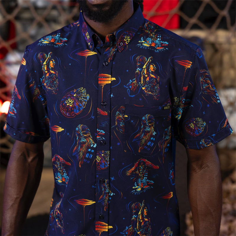 RSVLTS Wookiee Warp KUNUFLEX Short Sleeve Shirt in Black — detail 4