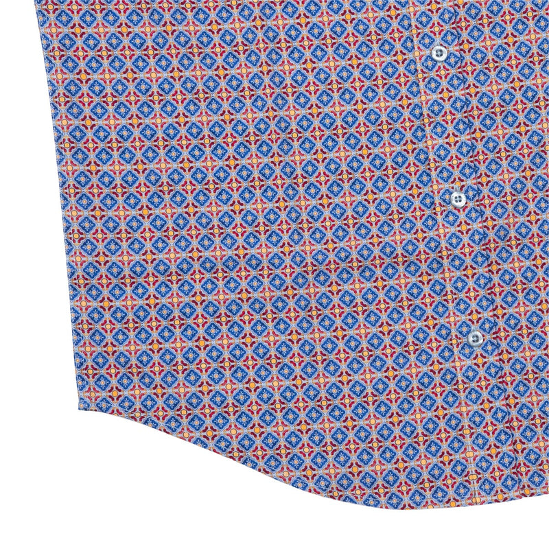 RSVLTS Spanish Tile KUNUFLEX Short Sleeve Shirt in Blue — detail 6