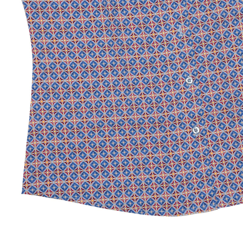 RSVLTS Spanish Tile Women's KUNUFLEX Short Sleeve Shirt in Blue — detail 4