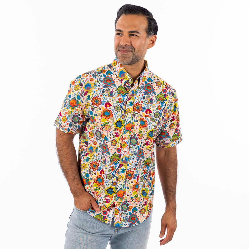 RSVLTS Lush Summer Daydream KUNUFLEX Short Sleeve Shirt in Multicolor — detail 3