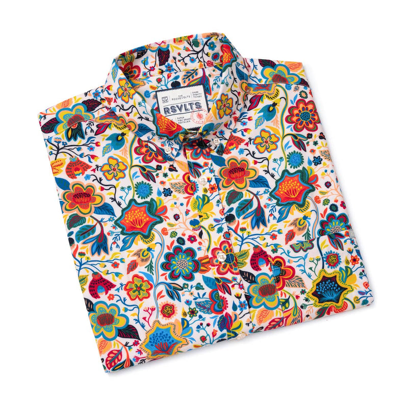 RSVLTS Lush Summer Daydream KUNUFLEX Short Sleeve Shirt in Multicolor — detail 8