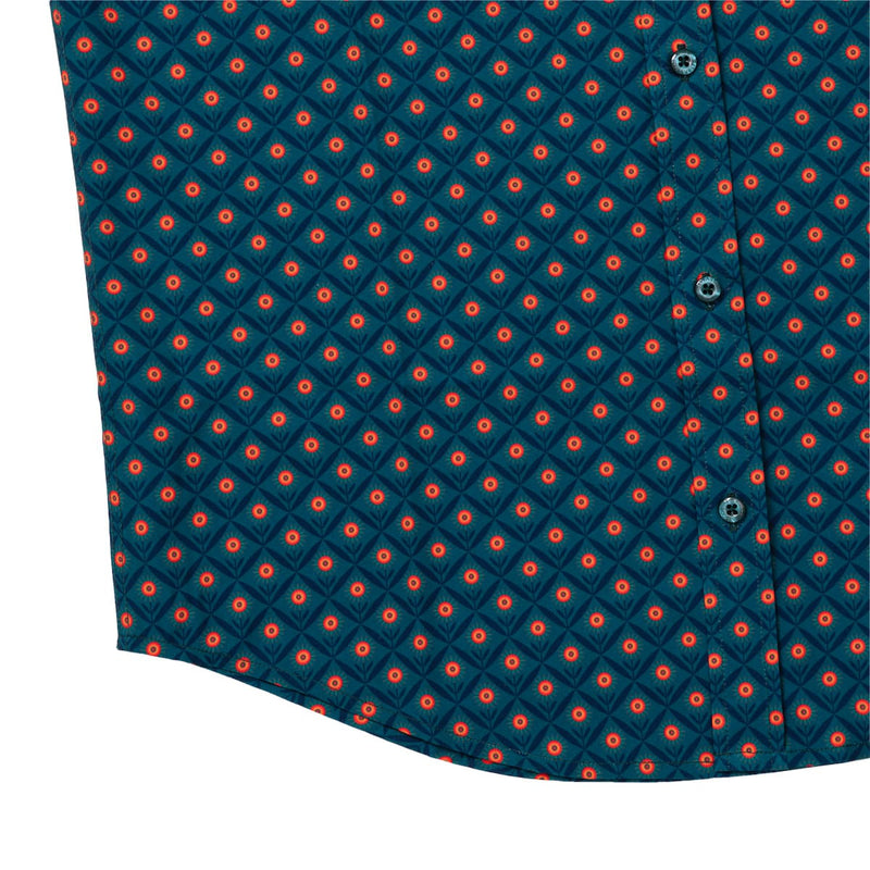 RSVLTS Here Comes the Sunflower KUNUFLEX Short Sleeve Shirt in Blue — detail 7