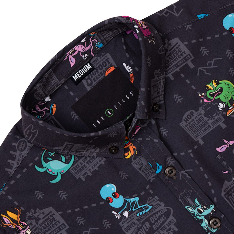 RSVLTS Cryptid Country Youth KUNUFLEX Short Sleeve Shirt in Black — detail 3