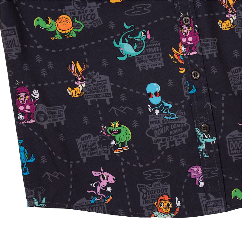 RSVLTS Cryptid Country Youth KUNUFLEX Short Sleeve Shirt in Black — detail 4