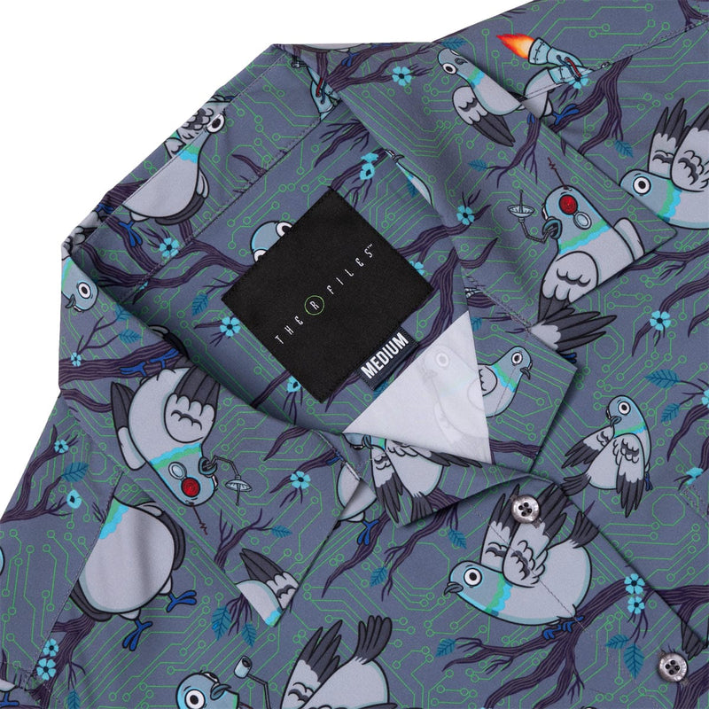 RSVLTS Bird Watching Women's KUNUFLEX Short Sleeve Shirt in Gray — detail 3