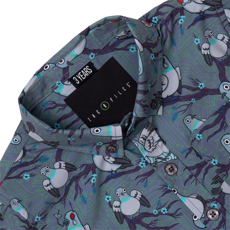 RSVLTS Bird Watching Preschool KUNUFLEX Short Sleeve Shirt in Gray — detail 3
