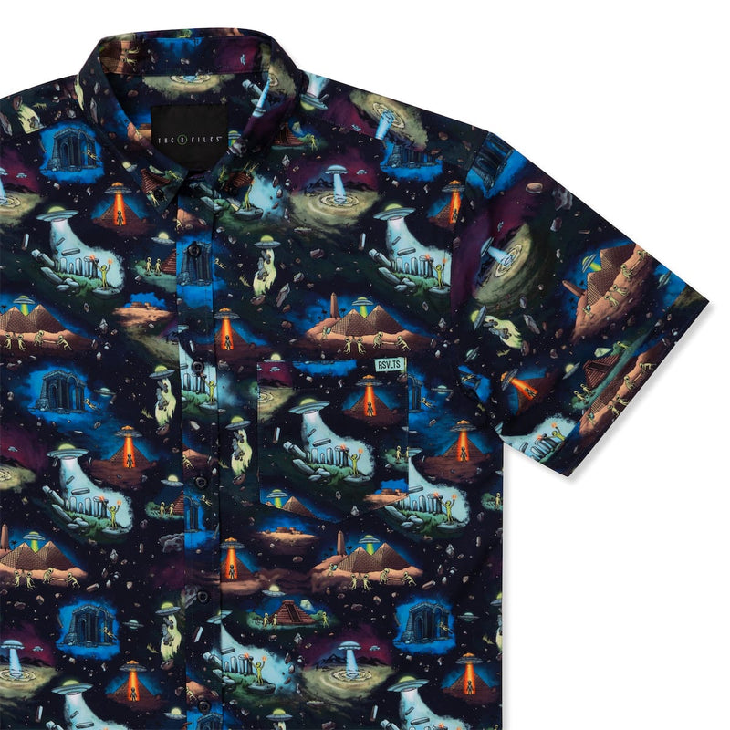 RSVLTS I'm Not Saying It Was Aliens... KUNUFLEX Short Sleeve Shirt in Black — front view