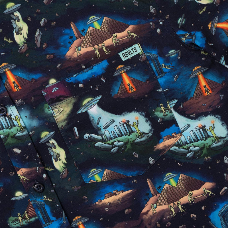 RSVLTS I'm Not Saying It Was Aliens... KUNUFLEX Short Sleeve Shirt in Black — detail 2
