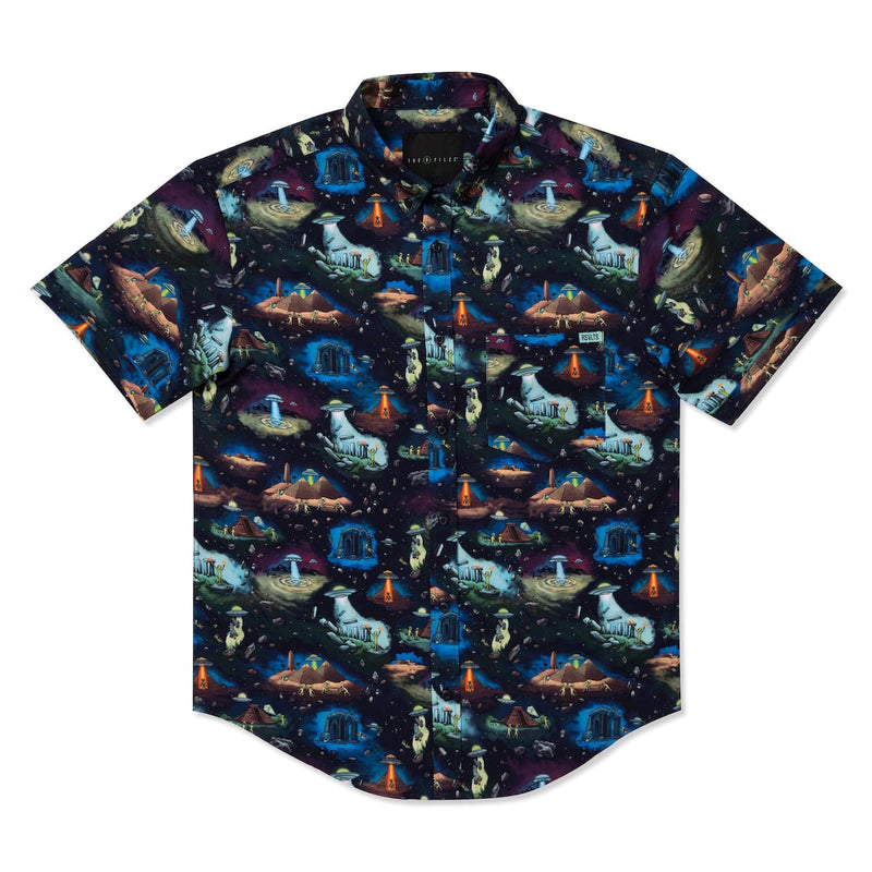 RSVLTS I'm Not Saying It Was Aliens... KUNUFLEX Short Sleeve Shirt in Black — detail 3