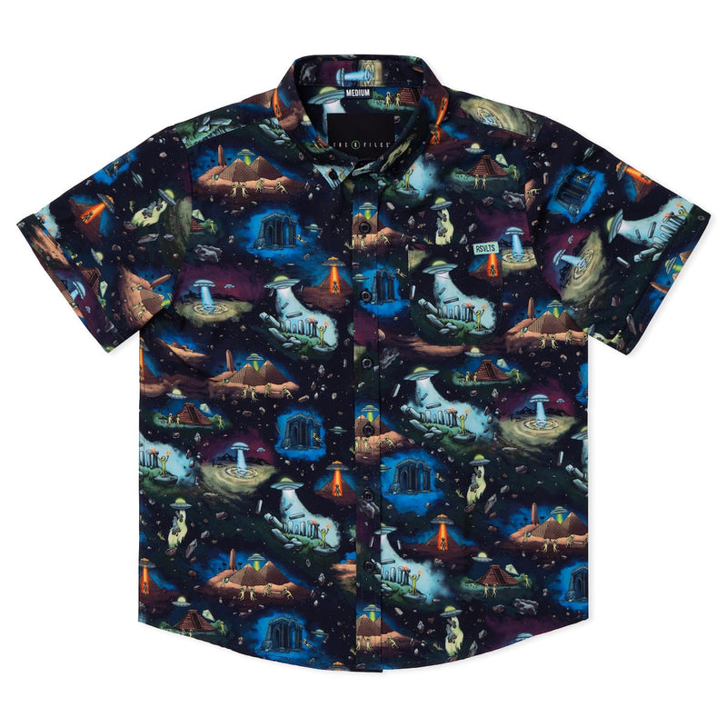 RSVLTS I'm Not Saying It Was Aliens... Youth KUNUFLEX Short Sleeve Shirt in Black — front view