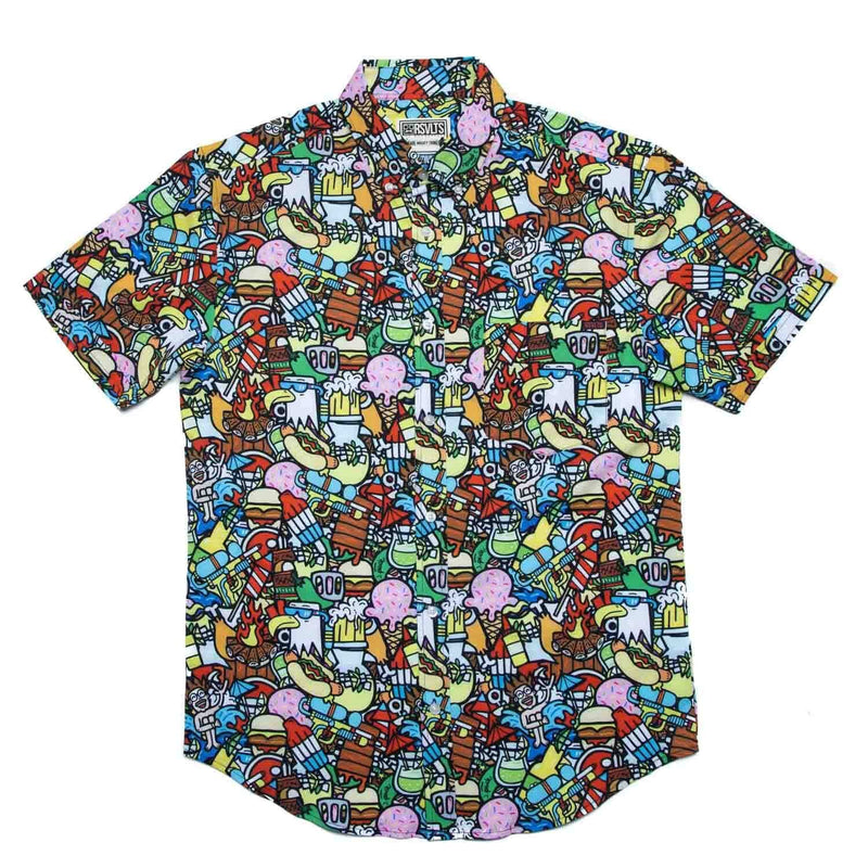 RSVLTS Darty in the USA KUNUFLEX Short Sleeve Shirt in Multicolor — detail 2