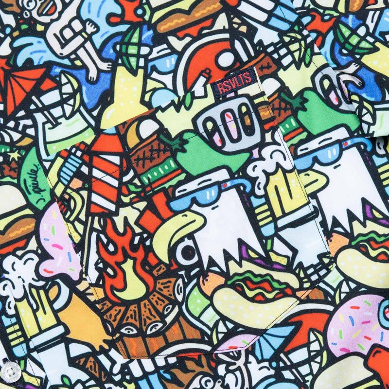 RSVLTS Darty in the USA KUNUFLEX Short Sleeve Shirt in Multicolor — detail 4