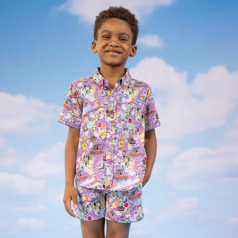 RSVLTS Let's Motor Youth KUNUFLEX Short Sleeve Shirt — front view