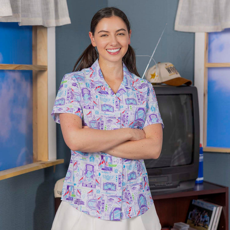 RSVLTS Space Ranger Schematics Women's KUNUFLEX Short Sleeve Shirt — front view