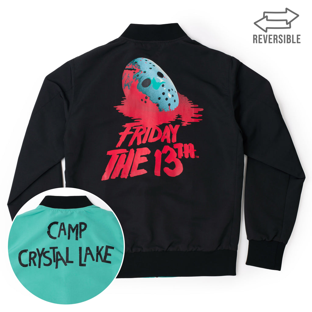 RSVLTS Friday at Crystal Lake Reversible Bomber Jacket — front view
