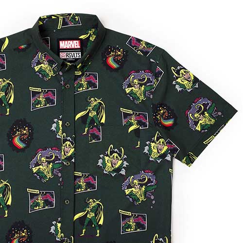 RSVLTS The Trickster KUNUFLEX Short Sleeve Shirt in Green — detail 2
