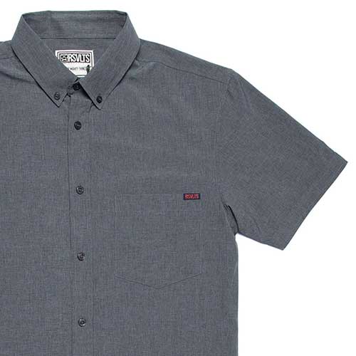 RSVLTS Heather Charcoal KUNUFLEX Short Sleeve Shirt — detail 2
