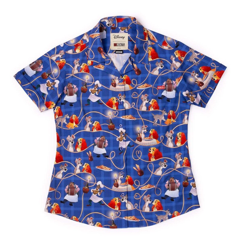 RSVLTS Belle Notte KUNUFLEX Short Sleeve Shirt in Blue — front view