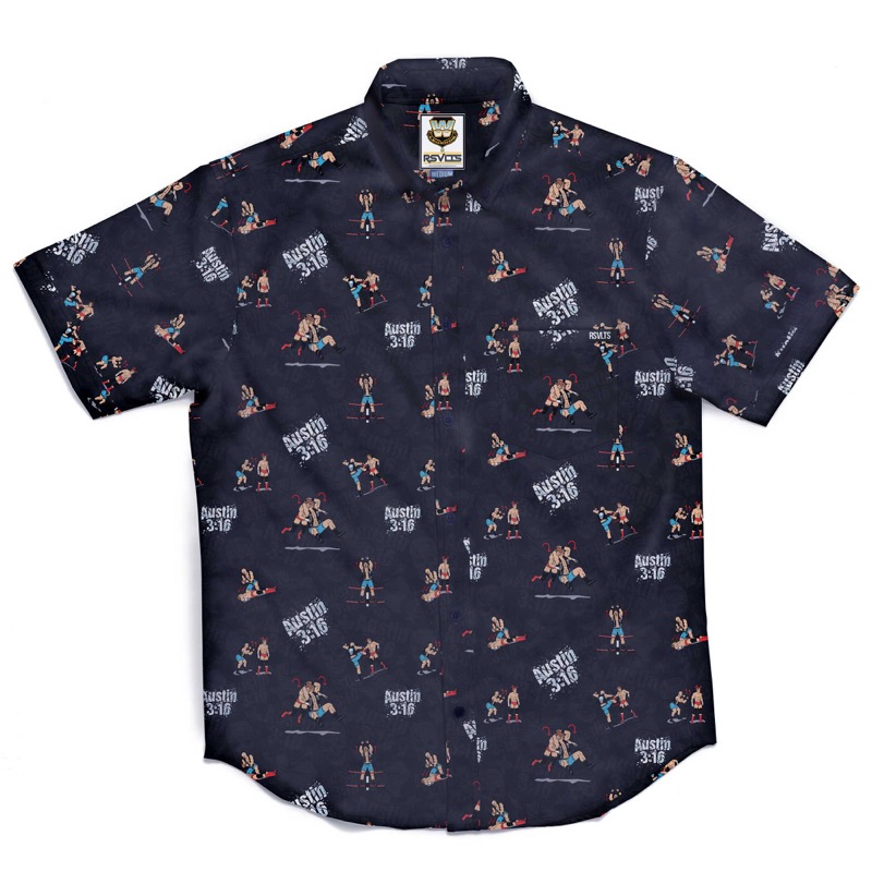 RSVLTS Stone Cold KUNUFLEX Short Sleeve Shirt in Black — front view