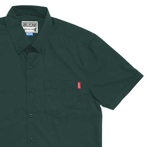 RSVLTS Brian Pandana Forest Green KUNUFLEX Short Sleeve Shirt — detail 2