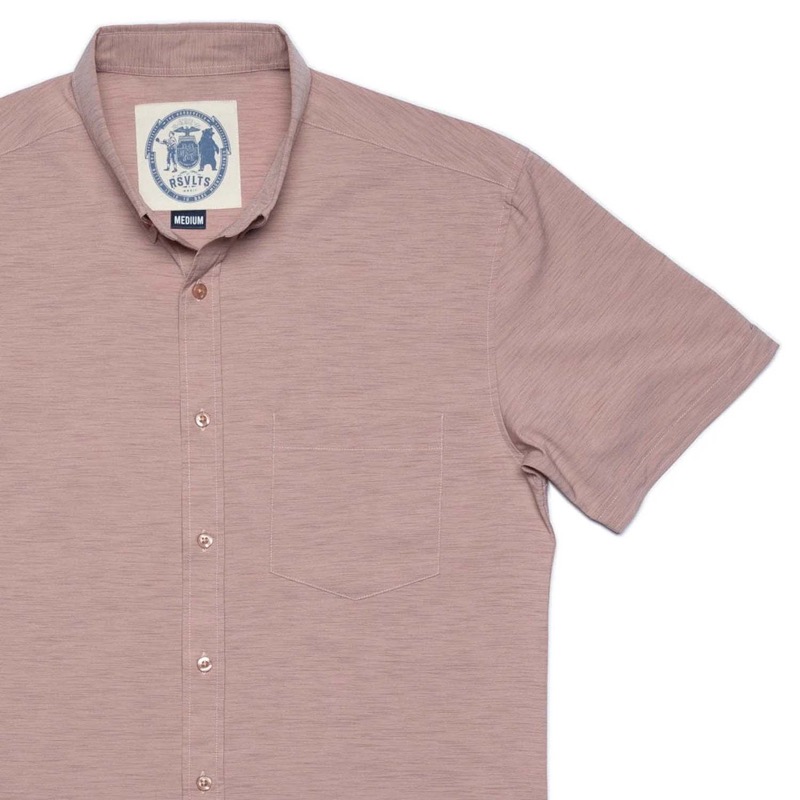 RSVLTS Mauve v2 KUNUFLEX Short Sleeve Shirt in Red — front view