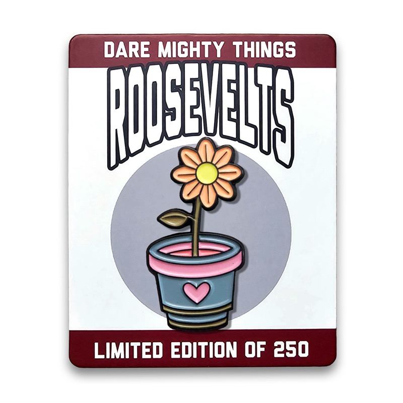 RSVLTS Happy Dazed Flower Enamel Pin — front view