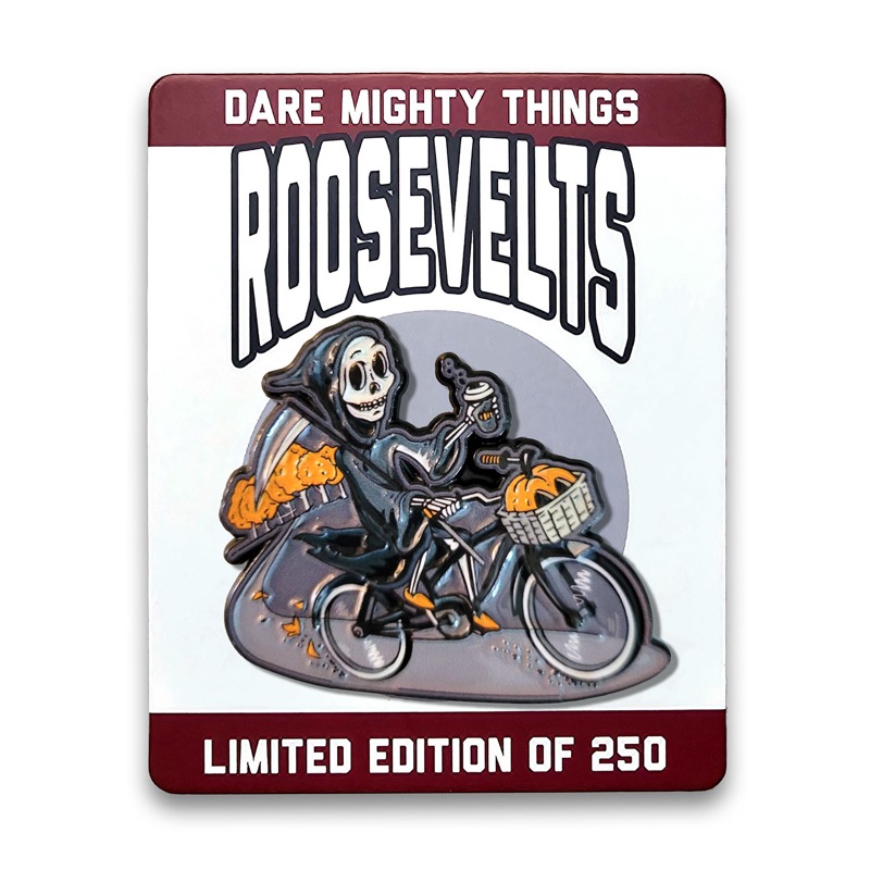 RSVLTS Reapers Delight Bike Ride Enamel Pin — front view