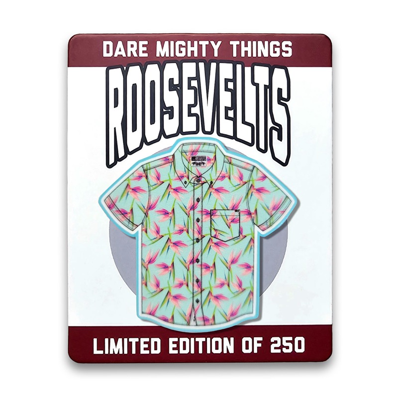 RSVLTS Dragon Flower Enamel Pin in Brown/Tan — front view