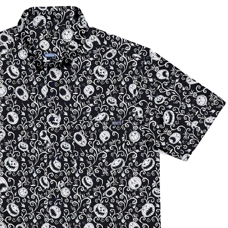 RSVLTS Pumpkin Patch (colorway) KUNUFLEX Short Sleeve Shirt in Black — front view