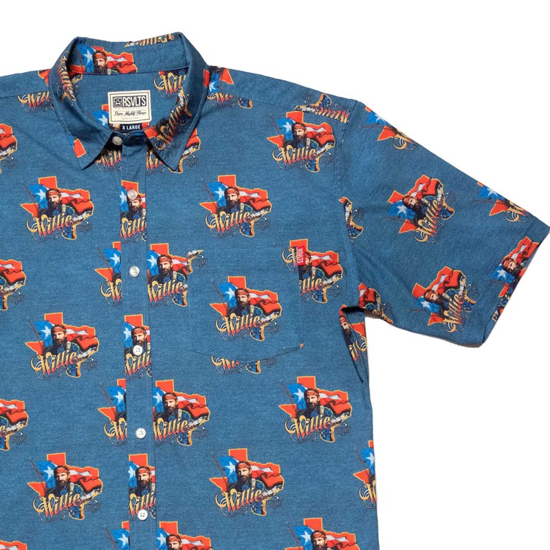 RSVLTS The Willie KUNUFLEX Short Sleeve Shirt in Blue — detail 2
