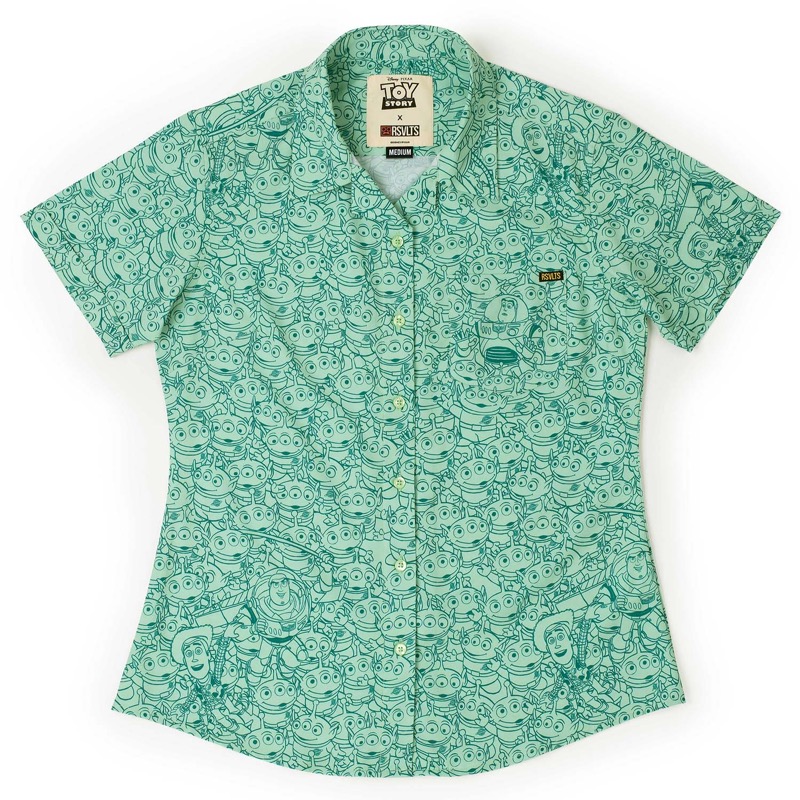 RSVLTS The Crane Escape KUNUFLEX Short Sleeve Shirt in Green — detail 2