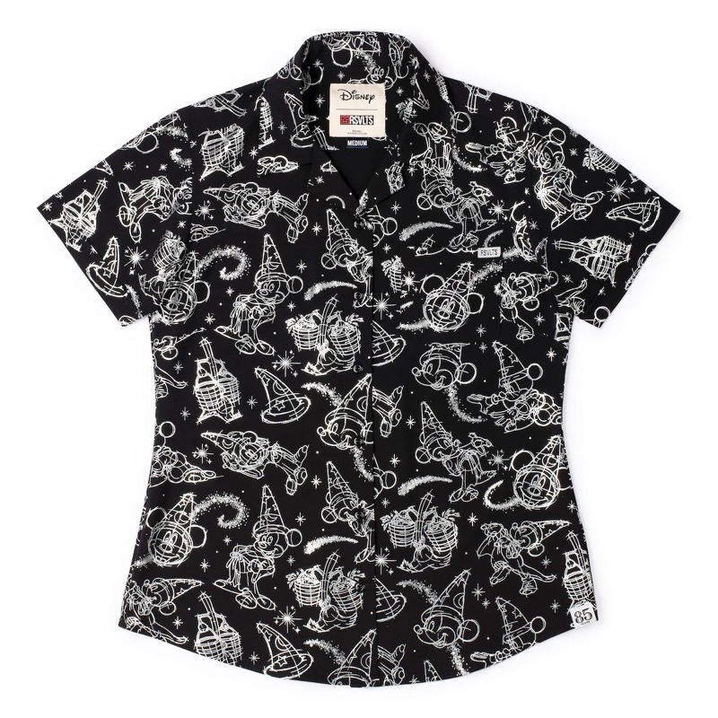 RSVLTS Sketches In The Stars Midnight KUNUFLEX Short Sleeve Shirt — front view