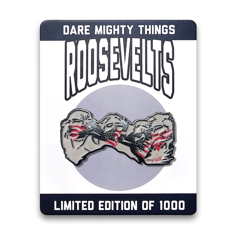 RSVLTS Mount Rushmore (Rough Rider) Enamel Pin in Multicolor — front view