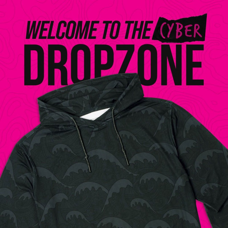 RSVLTS Samoa Waves (After Dark) Performance Hoodie in Black — front view
