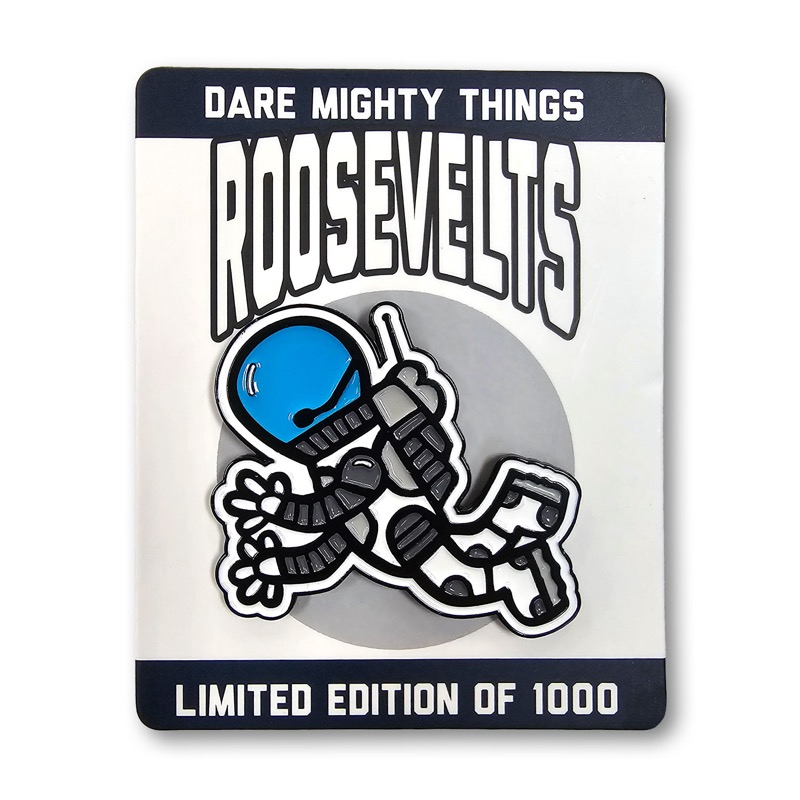 RSVLTS Spaceman (Astronaut) Enamel Pin in Gray — front view
