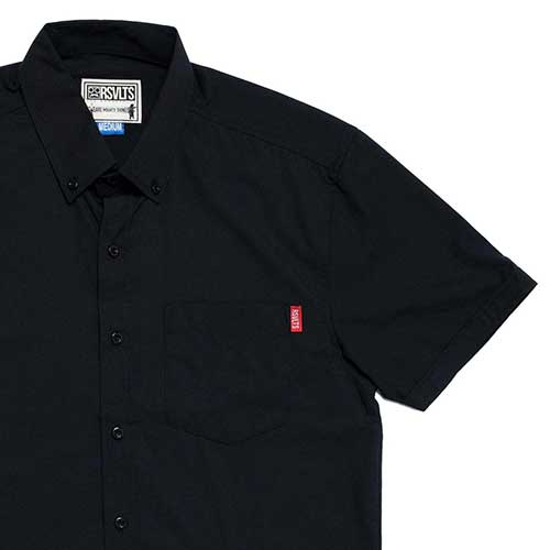 RSVLTS Brian Pandana Black KUNUFLEX Short Sleeve Shirt — detail 2