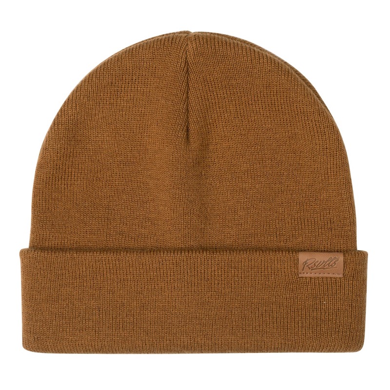 RSVLTS Classic Blend Taupe Beanie Beanie in Brown/Tan — front view