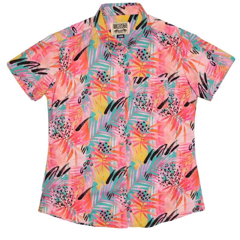 RSVLTS OG Ramblebousse KUNUFLEX Short Sleeve Shirt in Red — detail 2