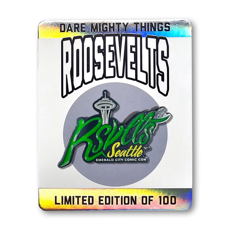 RSVLTS Rslvts Seattle Comic Con Enamel Pin — front view