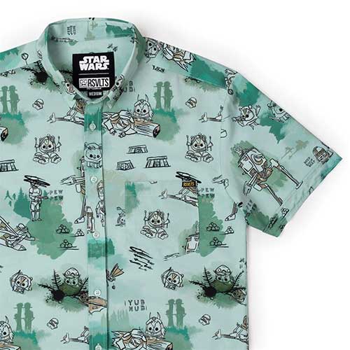 RSVLTS Ewok Warriors KUNUFLEX Short Sleeve Shirt in Green — detail 2