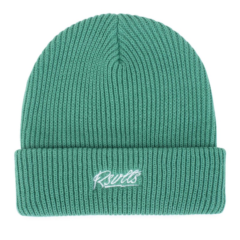 RSVLTS Classic Knitted Sea Foam Beanie Beanie in Teal — front view