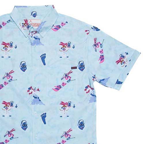 RSVLTS Abomignarble Snowman KUNUFLEX Short Sleeve Shirt in Blue — detail 3