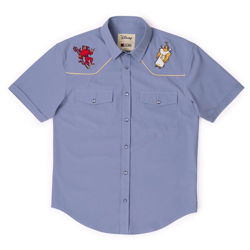 RSVLTS Kronk’s Conundrum Roper Short Sleeve Shirt in Blue — detail 2