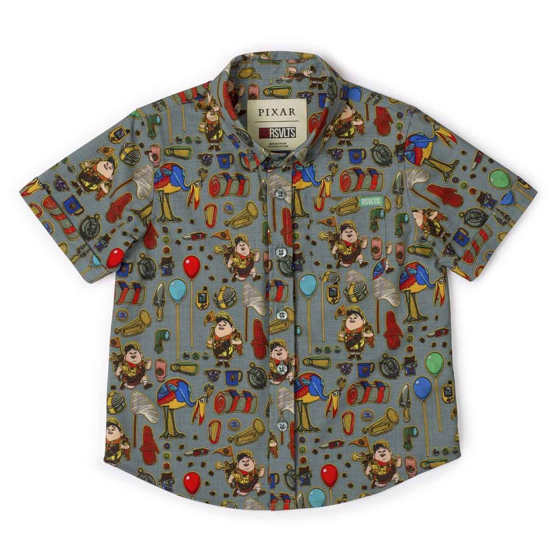 RSVLTS The Wilderness Must Be Explored KUNUFLEX Short Sleeve Shirt in Green — detail 2