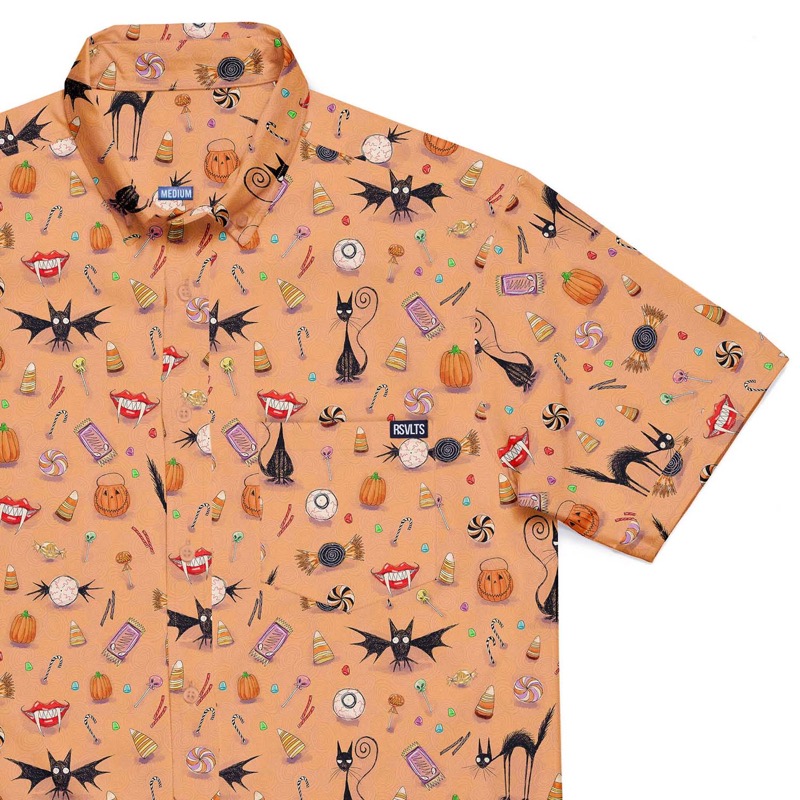 RSVLTS Orange KUNUFLEX Short Sleeve Shirt in Orange — detail 2