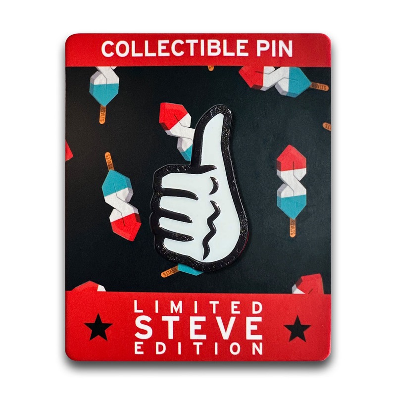 RSVLTS Stephen Gebhardt Thumb Enamel Pin — front view